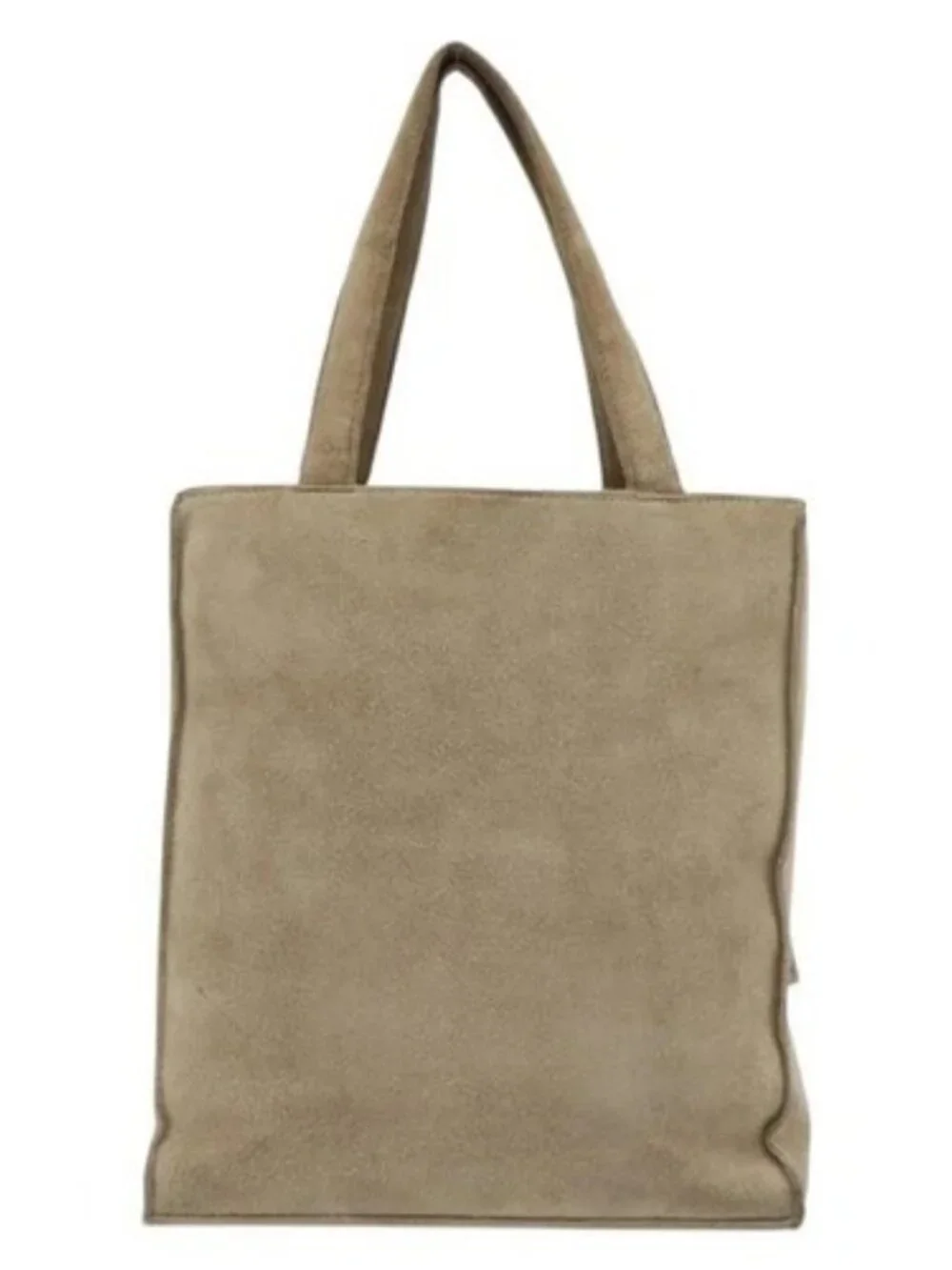 CHANEL Hand Bag Suede Beige Silver CC Auth BA12233